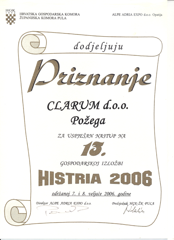 Priznanje Histria 2006