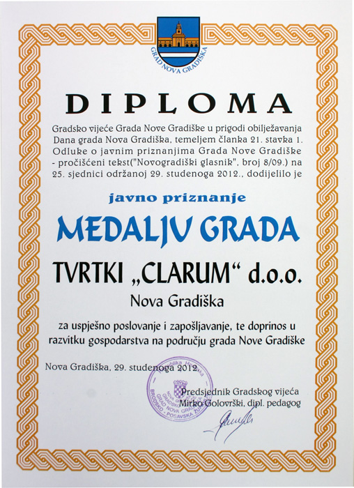 Medalja grada Nova Gradiška
